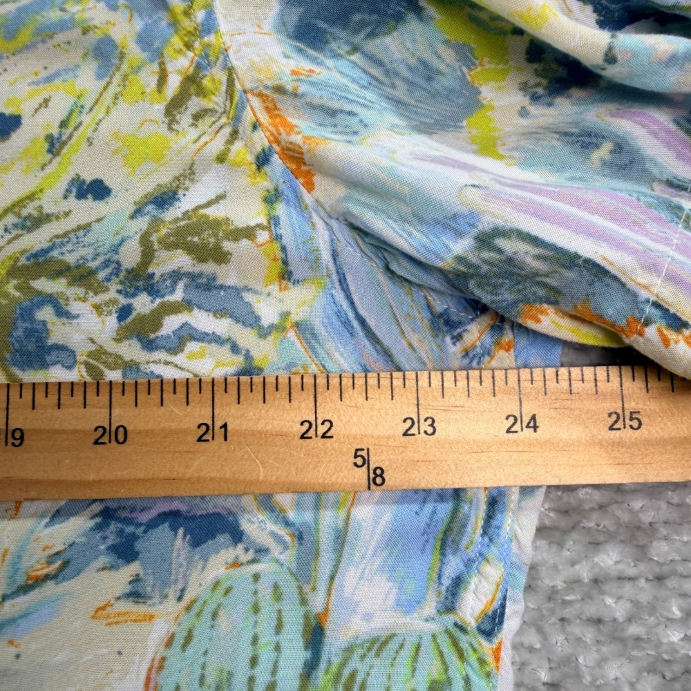 H&M Shirt Regular Fit Viscose Desert Cactus Print L Multicolor Southwest Summer - Picture 3 of 6